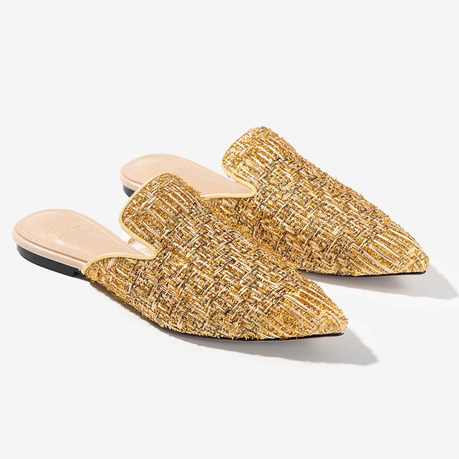Golden Weave Mules