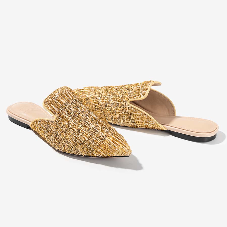 Golden Weave Mules