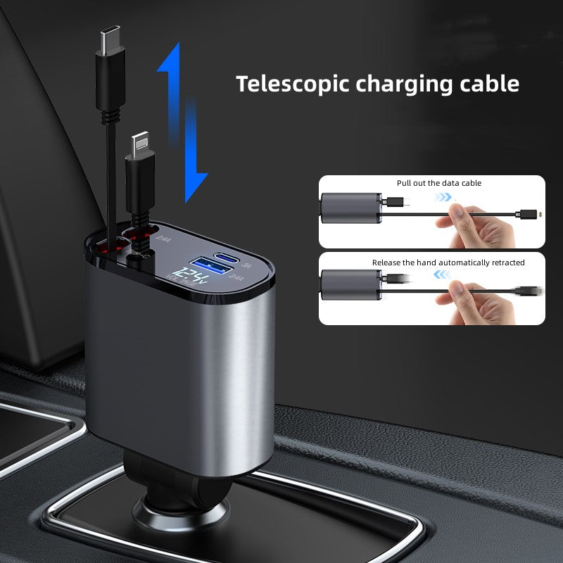 車の充電器の格納式ケーブル