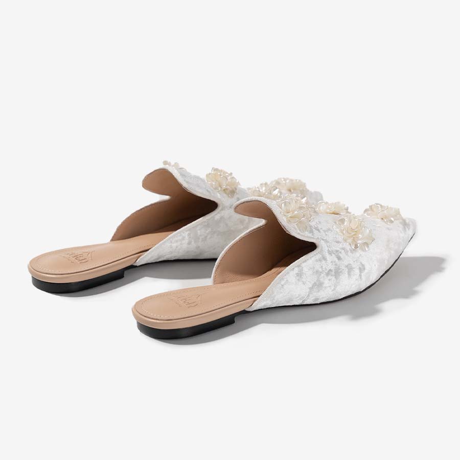 White Flowers Mules