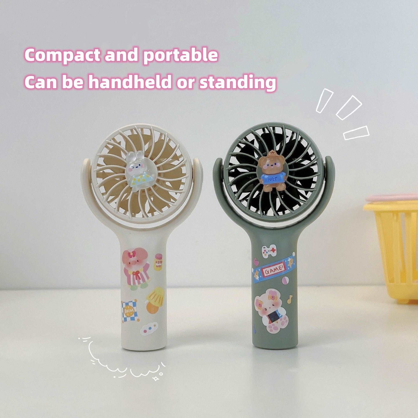 Handheld rotatable mini fan