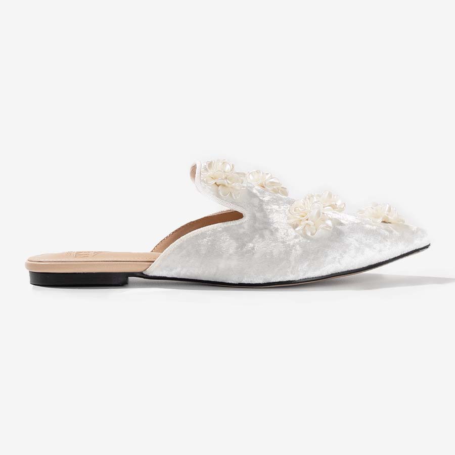 White Flowers Mules